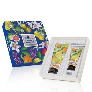 SCATOLA REGALO DOCCIA + MANI AGRUMI DEL MEDITTERANEO MOSAICO